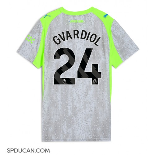 Zenski Nogometni Dres Manchester City Josko Gvardiol #24 Rezervni 2025-26 Kratak Rukav